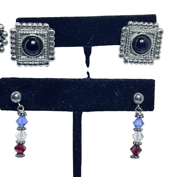 Lot Of 5 Silver Tone Pierced Earrings (5616) - Picture 4 of 6